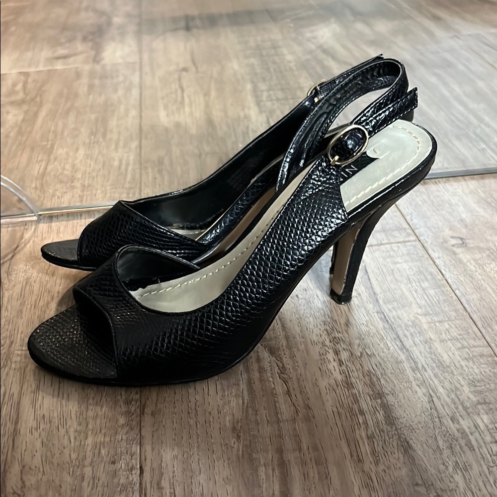 Nine West Black Slingback Heels